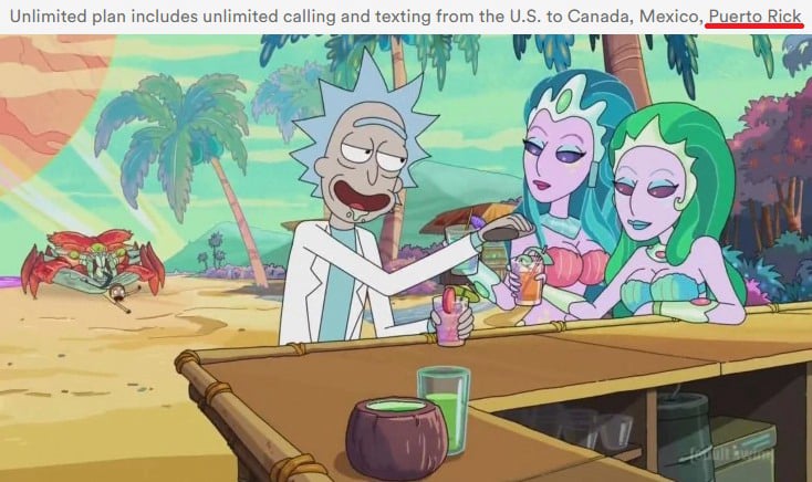 Unlimited Puerto Rick typo